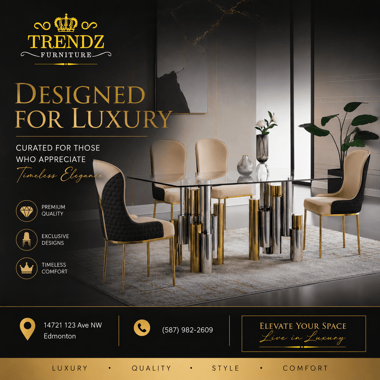 Where Comfort Matters - Grey curved sofas with gold legs