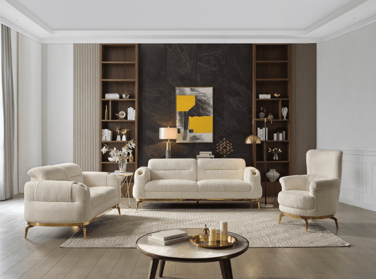 Zoe Velvet Sofa - Beige — Sofa | Trendz Furniture