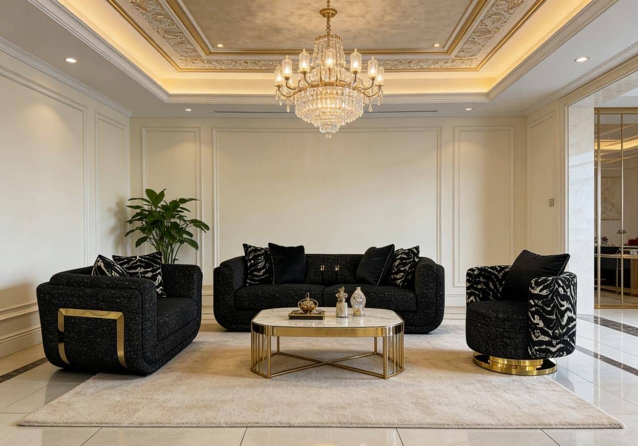 Mercedes Black Living Room Set at Trendz Furniture Edmonton